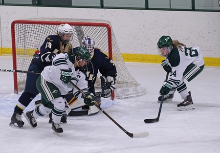 Morrisville State women power past Wilkes with four goal burst in second period to collect 6-0 win